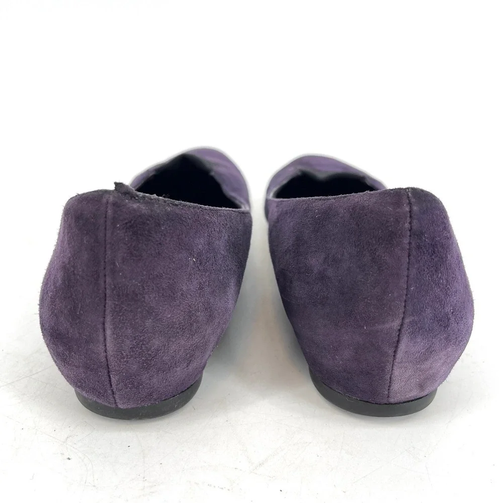 Munro American Women's Purple Suede‎ Scalloped Ballet Flats 11.5